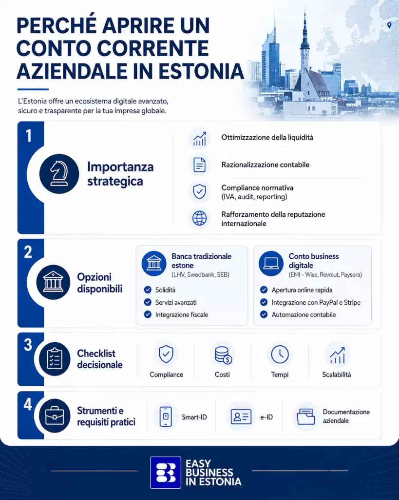 Come aprire conto corrente in Estonia perchè