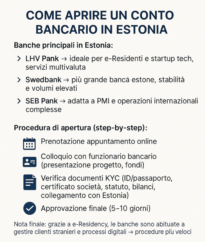 aprire conto corrente in estonia conto bancario