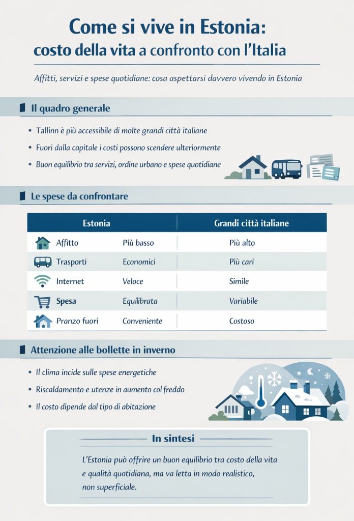 Come si vive in Estonia costo della vita a confronto con l’Italia