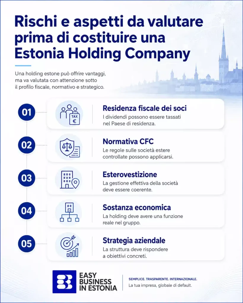 Estonia holding company rischi