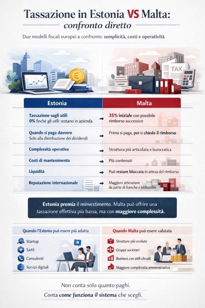 Tassazione in Estonia VS Malta confronto diretto Tassazione in Estonia VS Malta confronto diretto