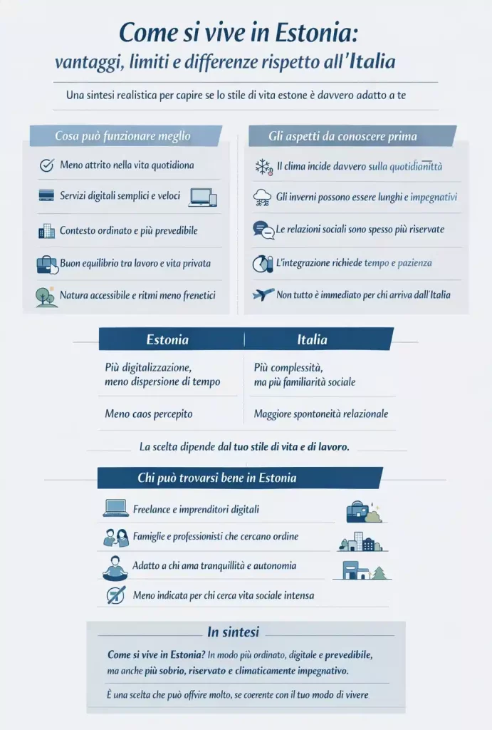 Come si vive in Estonia vantaggi, limiti e differenze rispetto all'Italia