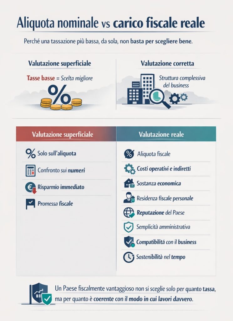 Paesi con meno tasse aliquota