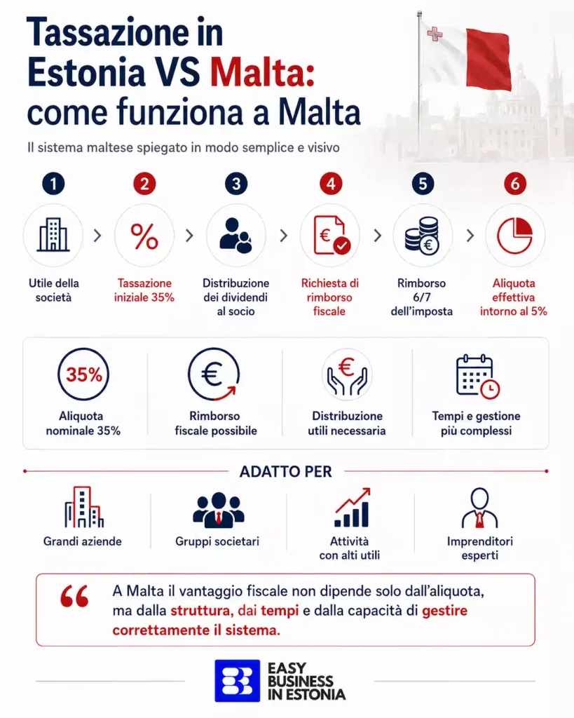 Tassazione in Estonia Vs Malta come funziona a Malta
